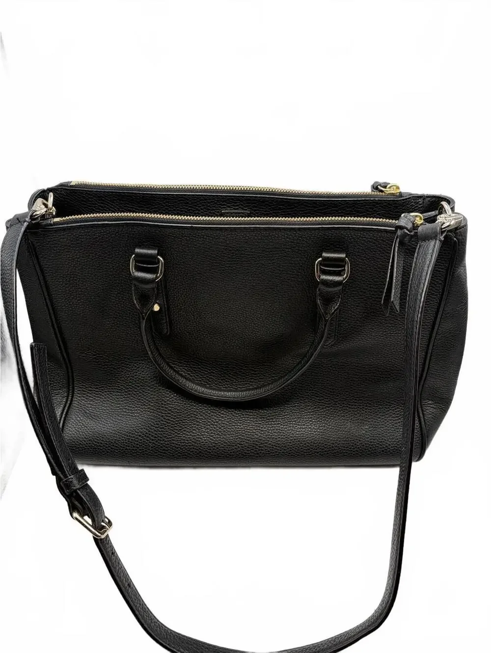 Kate Spade Mulberry Street Leighann Black Pebbled Leather Satchel Tote Bag Purse
